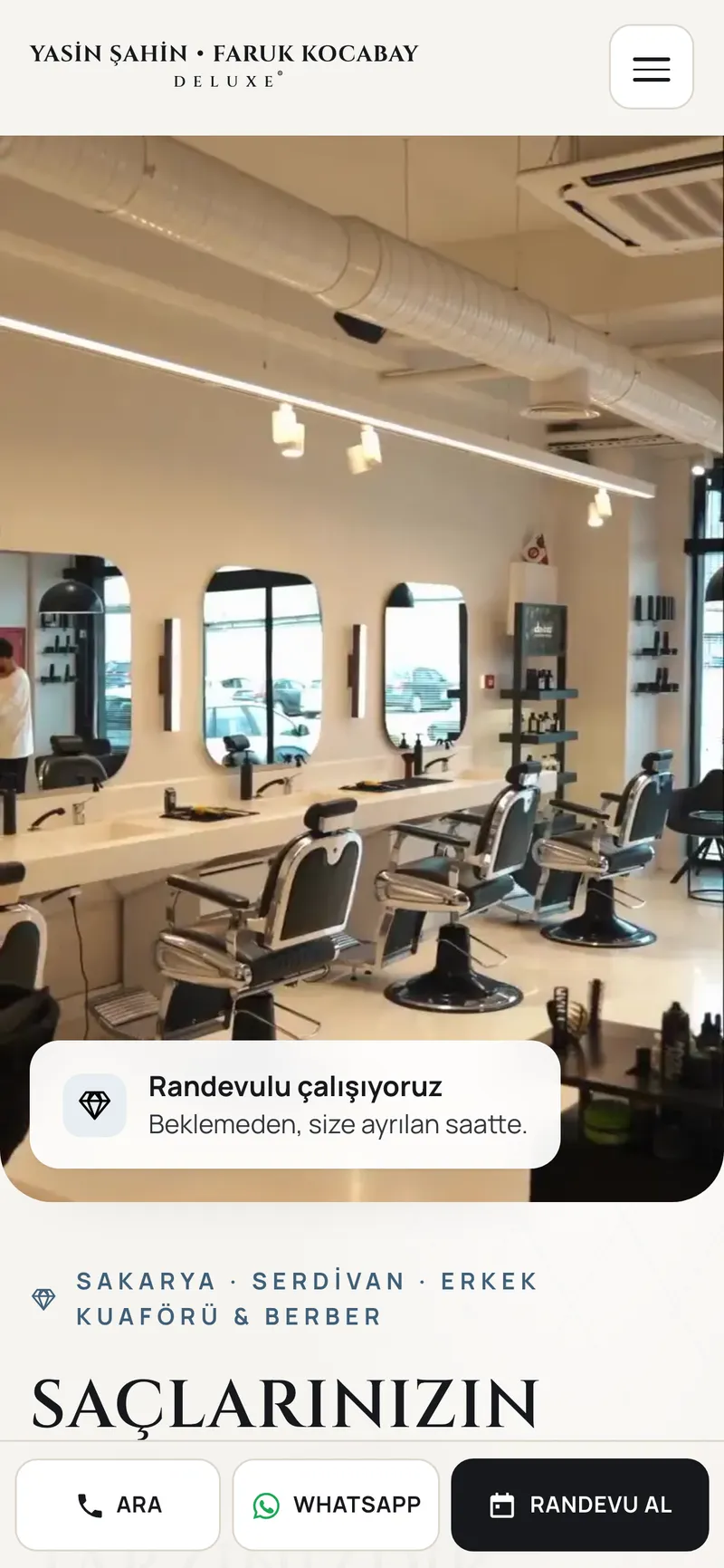 Yasin Şahin · Faruk Kocabay Deluxe sitesinin telefon görünümü